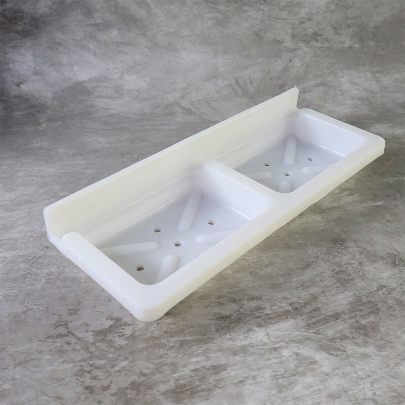 Wall Mounted Double Compartment Soap  Sponge Holder (1 Pc)