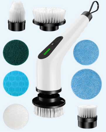 9-in-1 Electric Spin Scrubber – 9 Brush Heads