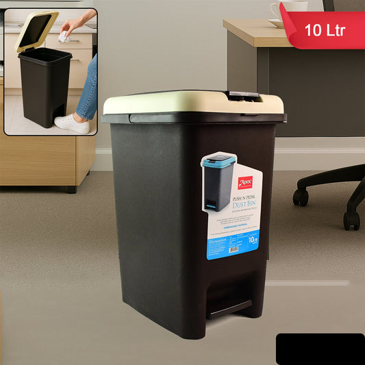 Push N Pedal Plastic Dustbin 10L Capacity