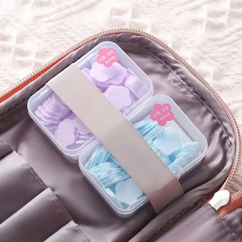 Portable Travel Soap Paper Sheets, Flower Shape (100 Pcs Set / Mix Colour)