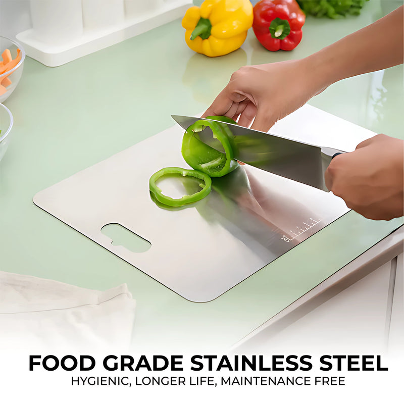 Stainless Steel Vegetable & Fruit Cutting / Chopping Board (31 x 20 Cm)