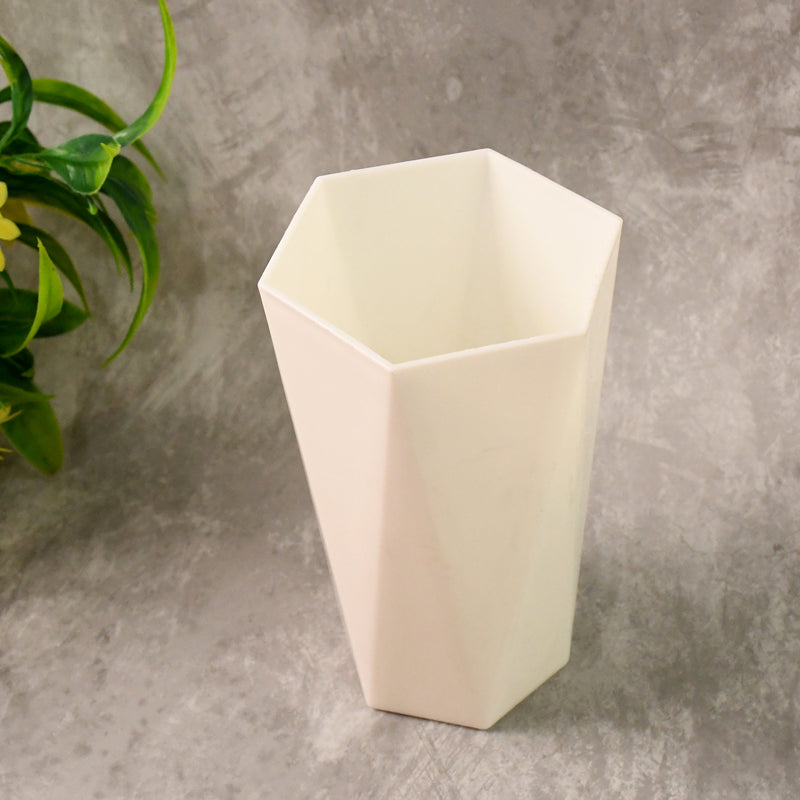 Modern Geometric Hexagon Plastic Flower Vase