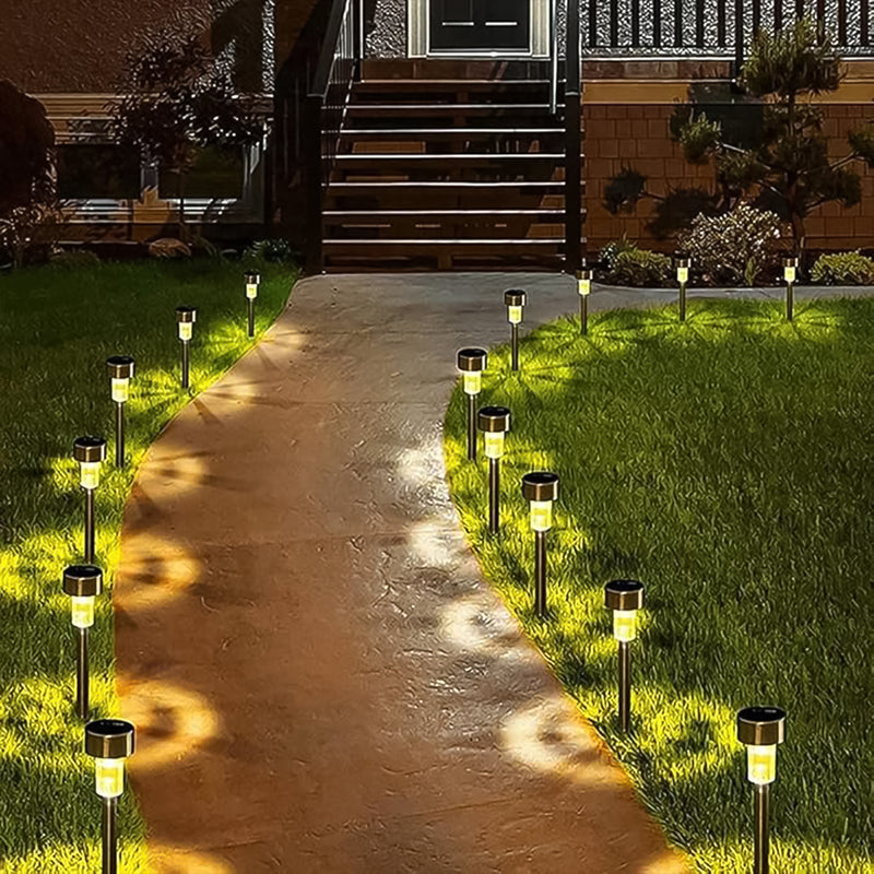 Solar-powered Stainless Steel Garden Pathway Lights 31x4 Cm (Set of 2)