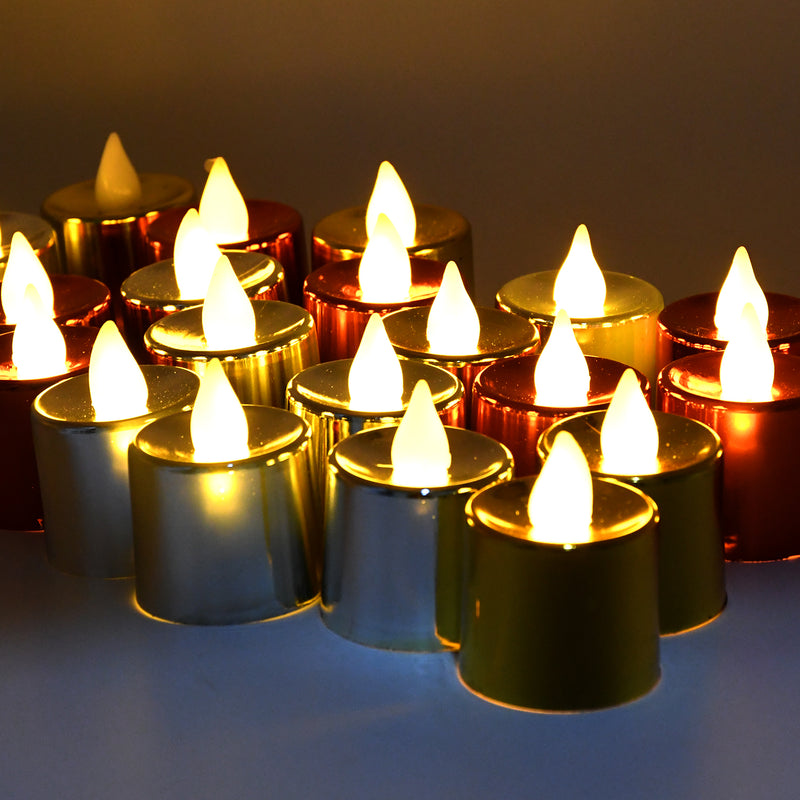 Electrical Candles Diya Led Tea Light Plastic Candle Light Candle Candle (24 Pc Set)