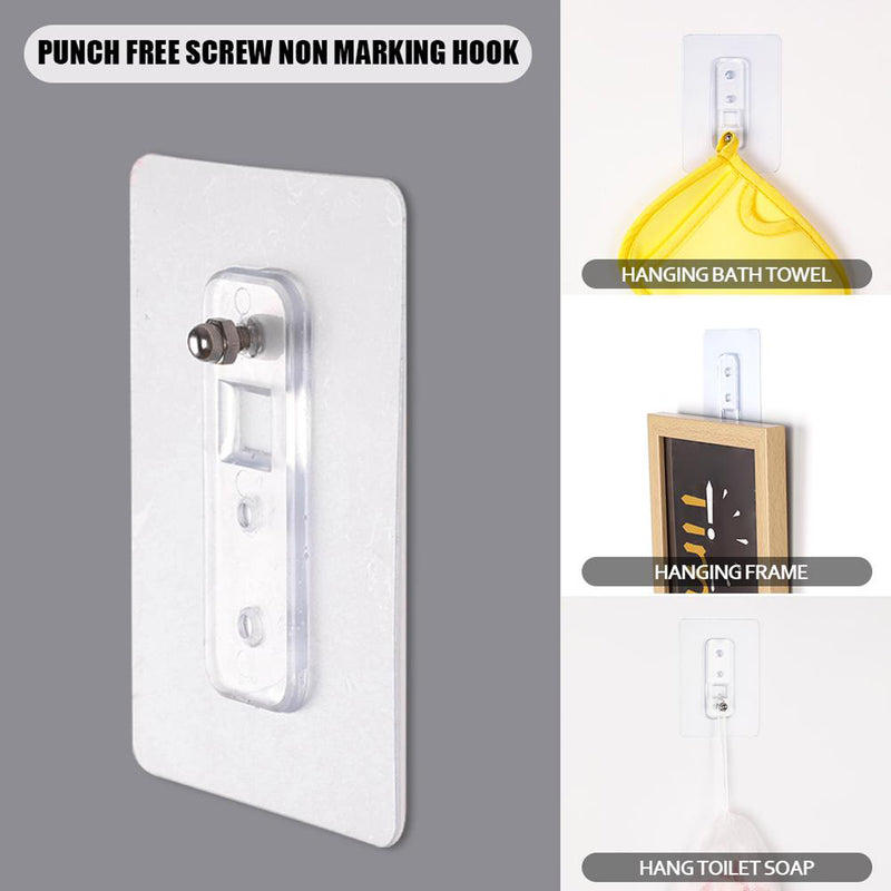 Adhesive Plastic Wall Hook Self Stick Hanger Strong Hold Storage (1 Pc)