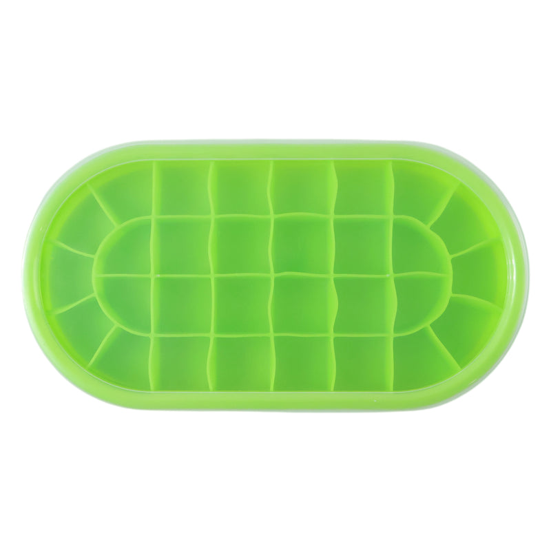 Premium Oval Silicone Ice Cube Tray With Lid (1 Pc)