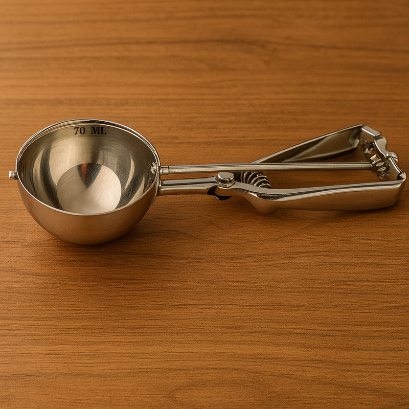 Premium Stainless Steel Ice Cream Scoop With Trigger Release Approx 70 Ml Capacity