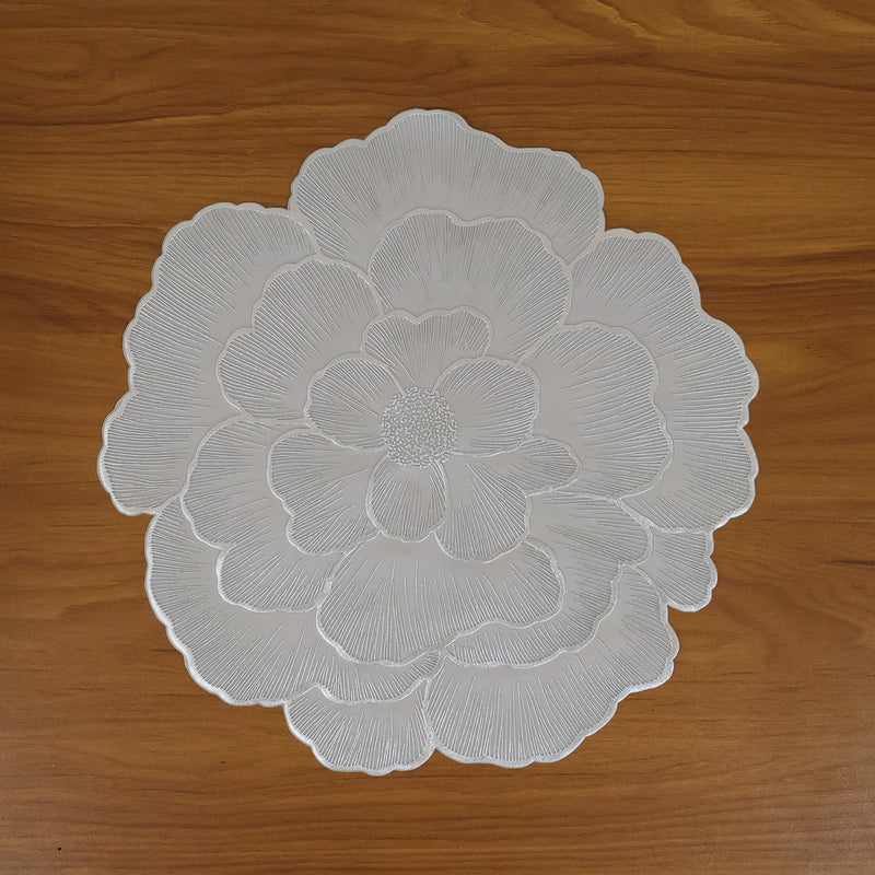 Round Floral Design Pvc Table Mat 1 Pc 36x36 Cm