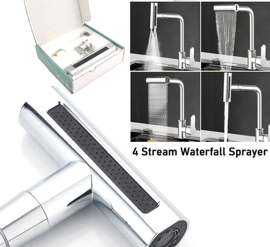 Multifunction Shower Waterfall Kitchen Faucet With 360 Degree Rotation (4 In 1)
