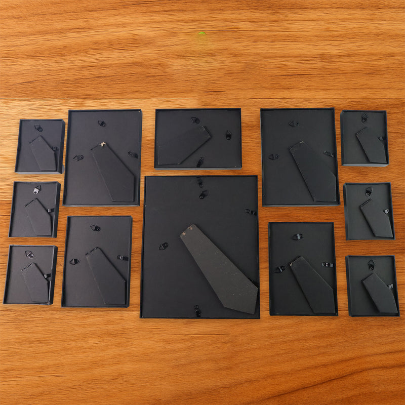 12 Pcs Premium Black Photo Frame Set / Wall Hanging Gallery Frames