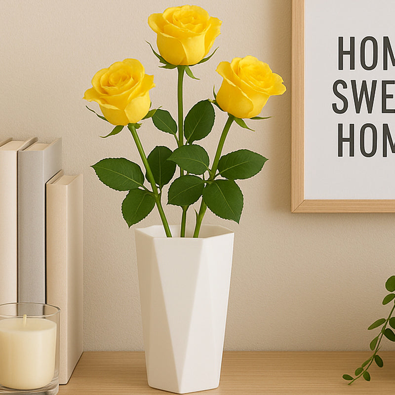 Modern Geometric Hexagon Plastic Flower Vase