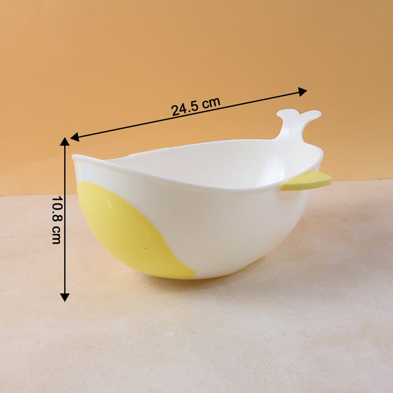 Plastic Rice Pulses Fruits Vegetable Noodles Pasta Washing Bowl and Strainer (2 Pc)