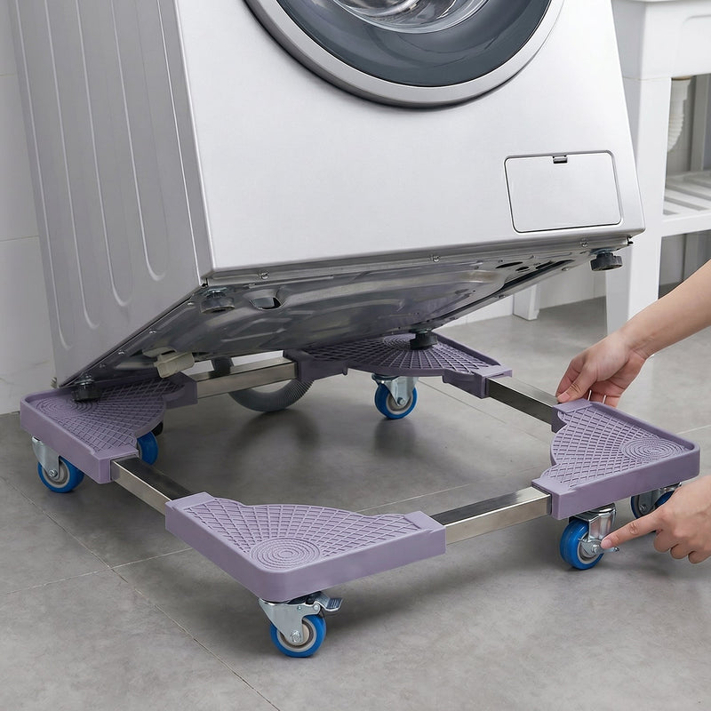 Adjustable Fridge And Washing Machine Stand With Wheels Movable Base (1 Pc)