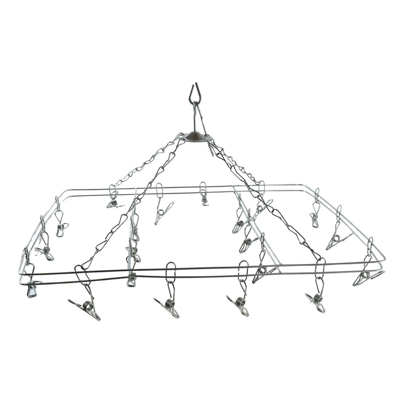 Stainless Steel Square Multi Clip Drying Hanger For Socks Baby Clothes (1 Set)
