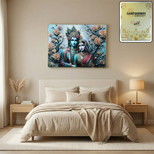 Premium Radha Krishna Decorative Wall Frame (1 Pc 60x45 Cm)