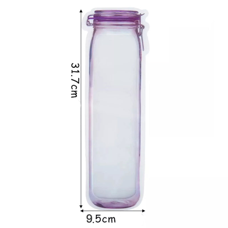 Bottles Shape Ziplock Food Storage Bag, Reusable (500 ml)