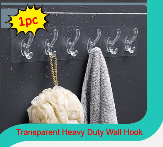 Adhesive Transparent Heavy Duty Wall Hook