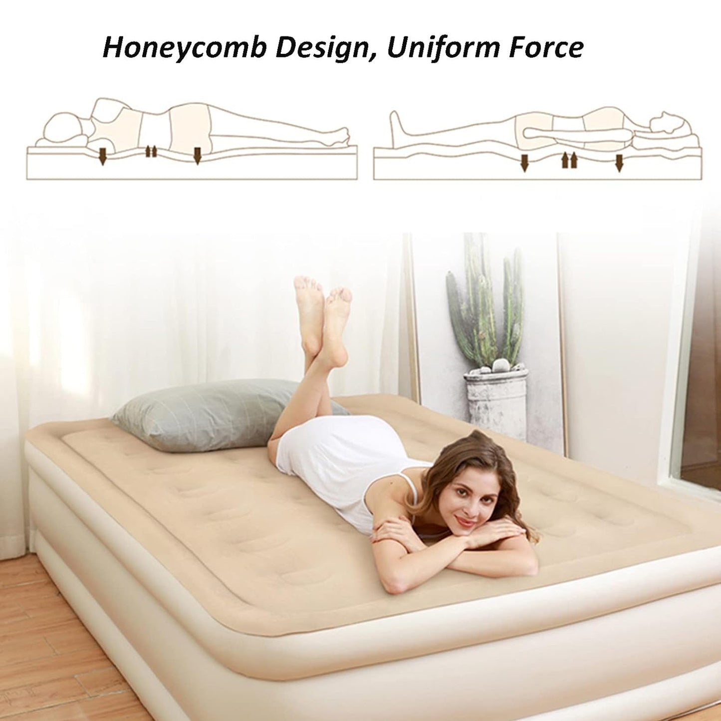 Portable Inflatable Folding Lazy Bed (190x100x40 Cm / 1 Pc)