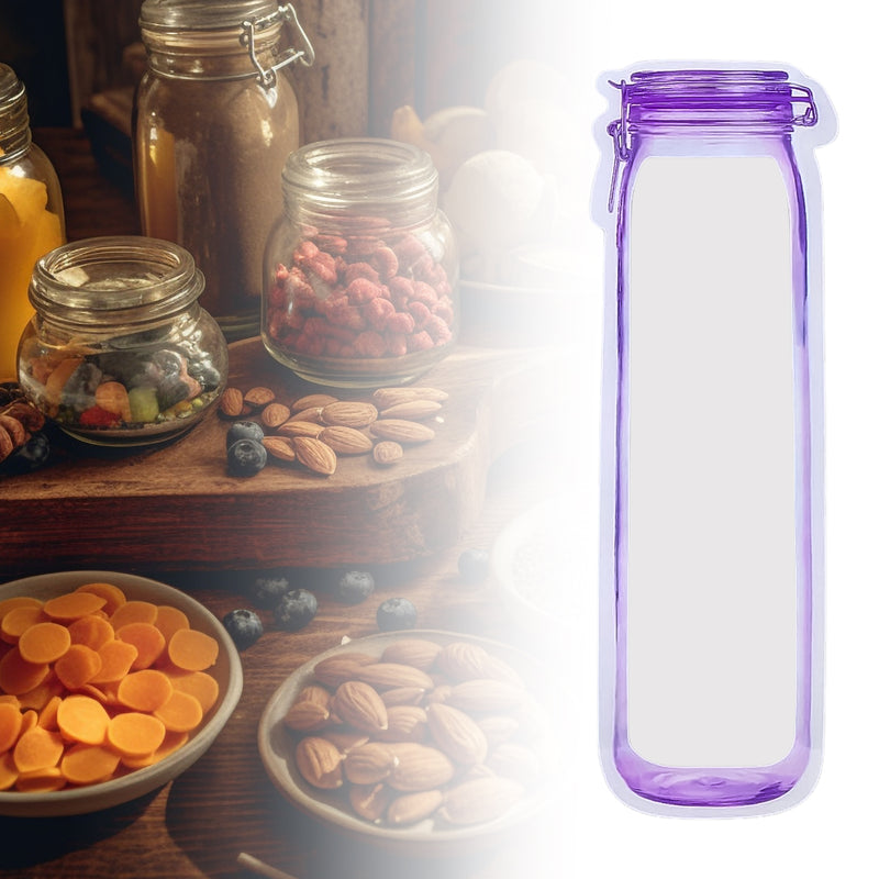 Bottles Shape Ziplock Food Storage Bag, Reusable (500 ml)