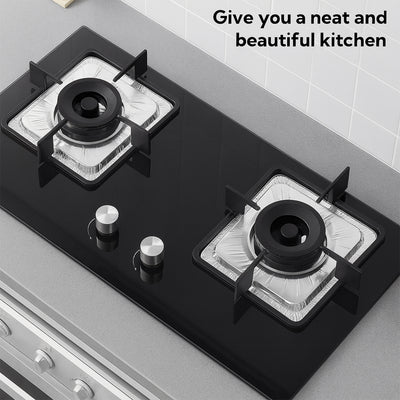 Aluminum Gas Stove Burner Protector Covers (10 Pc 23x23 Cm)