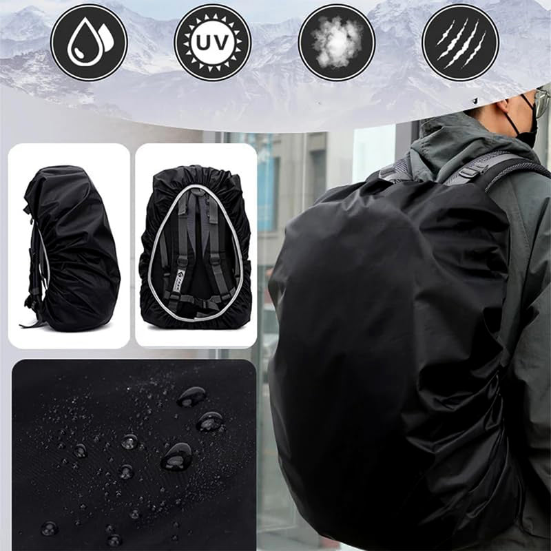 Waterproof Nylon Rain / Dust Cover - Elastic Adjustable For Laptop Bags And Backpacks
