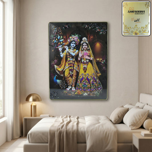 Premium Radha Krishna Decorative Wall Frame (1 Pc 60x45 Cm)