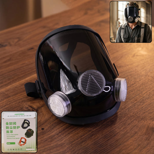 Full Face Protective Safety Shield Mask Dustproof Respirator Dual Filter (1 Pc)