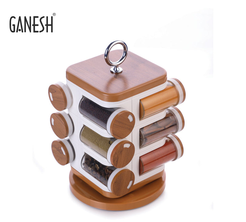 Ganesh 12-jar Revolving Spice Rack Masala Box
