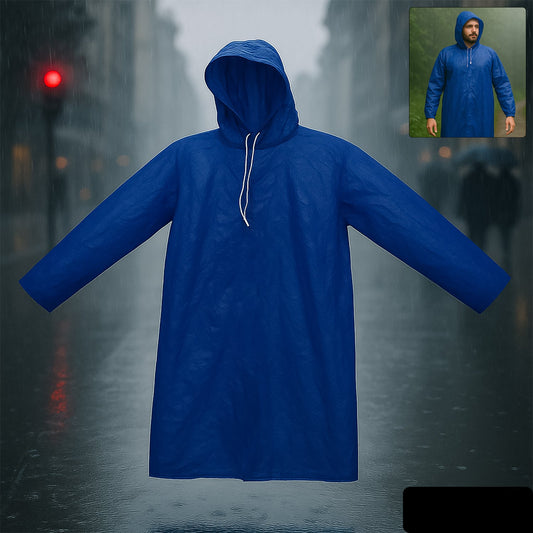 Large Durable Waterproof Hooded Raincoat For Men