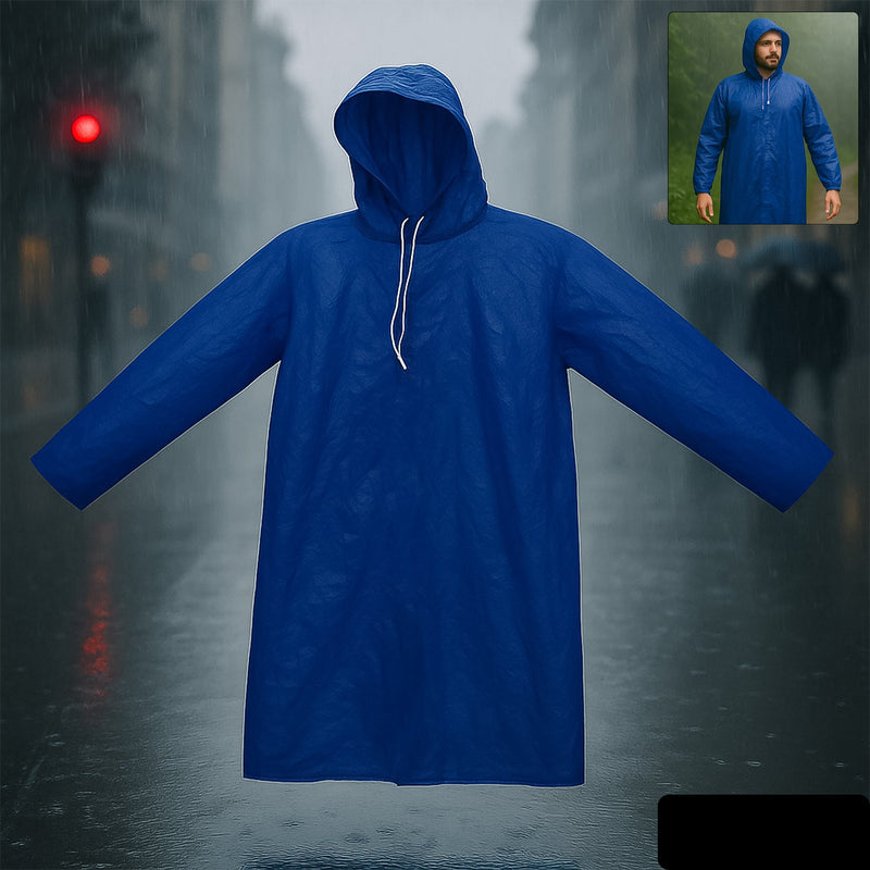 Large Durable Waterproof Hooded Raincoat For Men